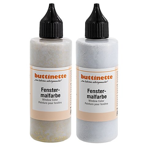 buttinette Glitter-Fensterfarbe in verschiedenen Farbtönen, 85 ml von buttinette