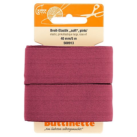 buttinette Soft-Gummiband "Breit-Elastik", pink, Breite: 40 mm, Länge: 5 m von buttinette