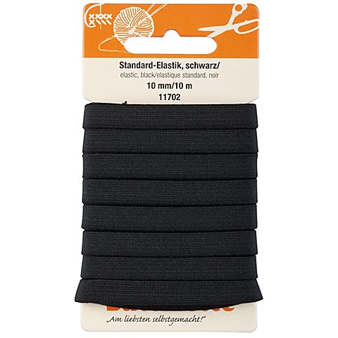 buttinette Gummiband "Standard-Elastik", schwarz, Breite: 10 mm, Länge: 10 m von buttinette