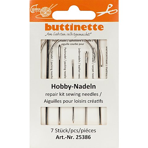 buttinette Hobby-Nadelset, 1–2,1 mm, Länge: 45–90 mm, 7 Stück von buttinette