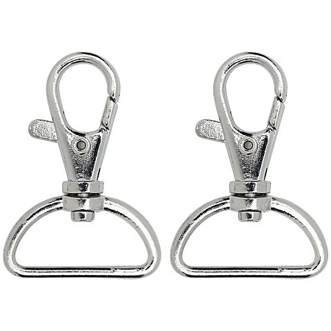 buttinette Karabinerhaken, silber, für 25 mm breite Bänder, 2 Stück von buttinette