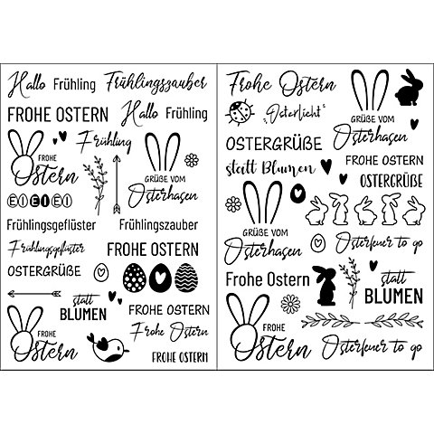 buttinette Kerzentattoos "Frühjahr & Ostern", 2 Bogen von buttinette