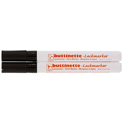 buttinette Lackmarker, schwarz, 2 Stifte von buttinette