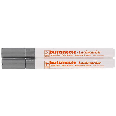 buttinette Lackmarker, silber, 2 Stifte von buttinette