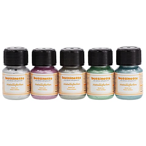 buttinette Metallicfarben "Pastell", 5x 30 ml von buttinette