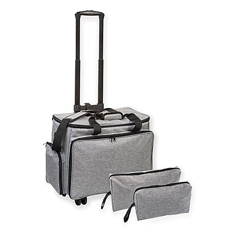 buttinette Nähmaschinen-Trolley, grau, Größe: 44 x 22 x 35 cm von buttinette