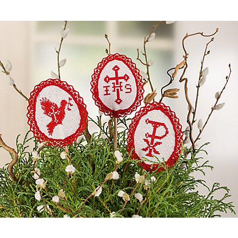 buttinette Palmstrauß-Stecker "Ostern", 3er-Set von buttinette