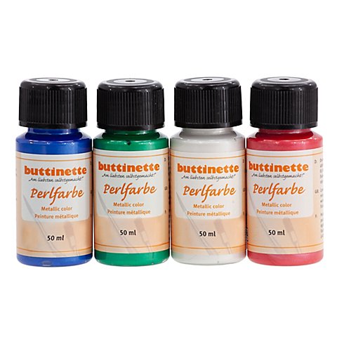 buttinette Perlfarben "Bunt", 4x 50 ml von buttinette