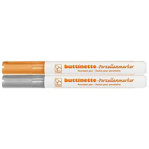 buttinette Porzellanmarker, gold/silber, 2 Stifte von buttinette