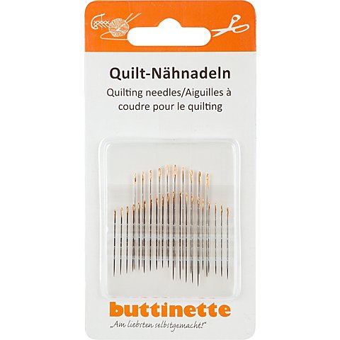 buttinette Quiltnähnadeln, Stärke: 0,53–0,71 mm, Länge: 25,5–39,0 mm, Inhalt: 30 Stück von buttinette