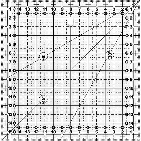 buttinette Rollschneider-Lineal, in cm-Einheit, Größe: 16 x 16 cm von buttinette