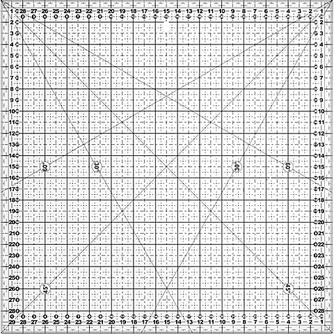 buttinette Rollschneider-Lineal, in cm-Einheit, Größe: 30 x 30 cm von buttinette