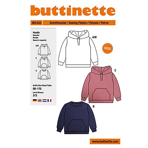 buttinette Schnitt "Hoodie" für Kinder von buttinette