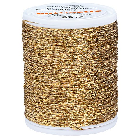 buttinette Sticktwist "Metallic", gold, 50 m von buttinette