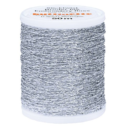 buttinette Sticktwist "Metallic", silber, 50 m von buttinette