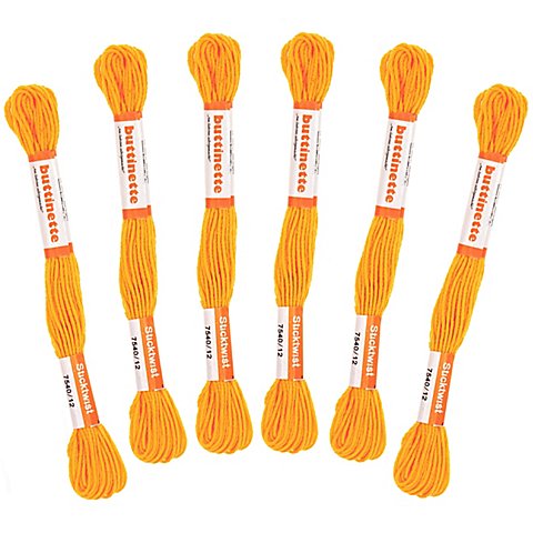 buttinette Sticktwist-Sparset "Orange", Inhalt: 6 Strängchen à 8 m von buttinette