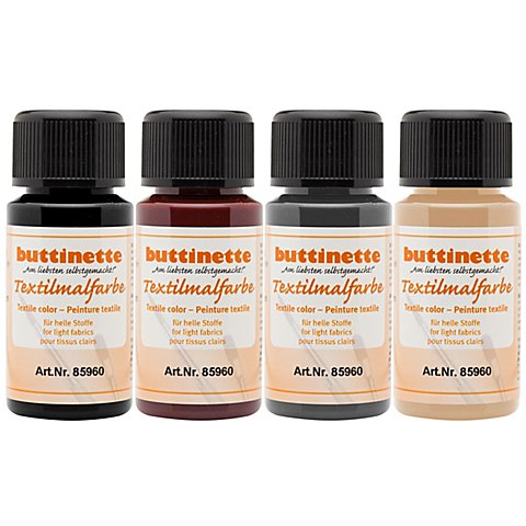 buttinette Stoffmalfarben "Natur", 4x 50 ml von buttinette