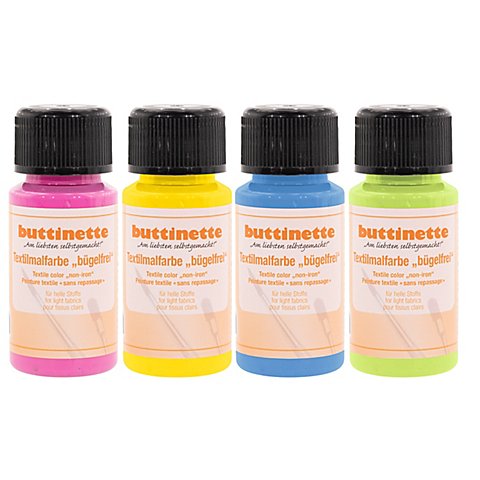 buttinette Stoffmalfarben bügelfrei "Trend", 4x 50 ml von buttinette