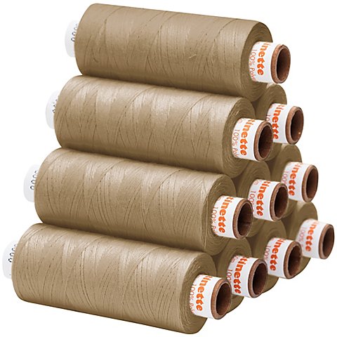 buttinette Universal-Nähgarn, Stärke: 100, 10er-Pack, beige von buttinette