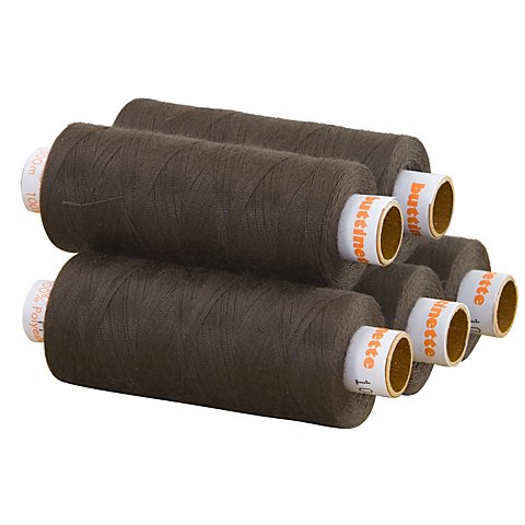 buttinette Universal-Nähgarn, Stärke: 100, 5er-Pack, taupe von buttinette