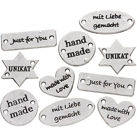 buttinette handmade Label-Set aus Metall, Inhalt: 10 Stück von buttinette