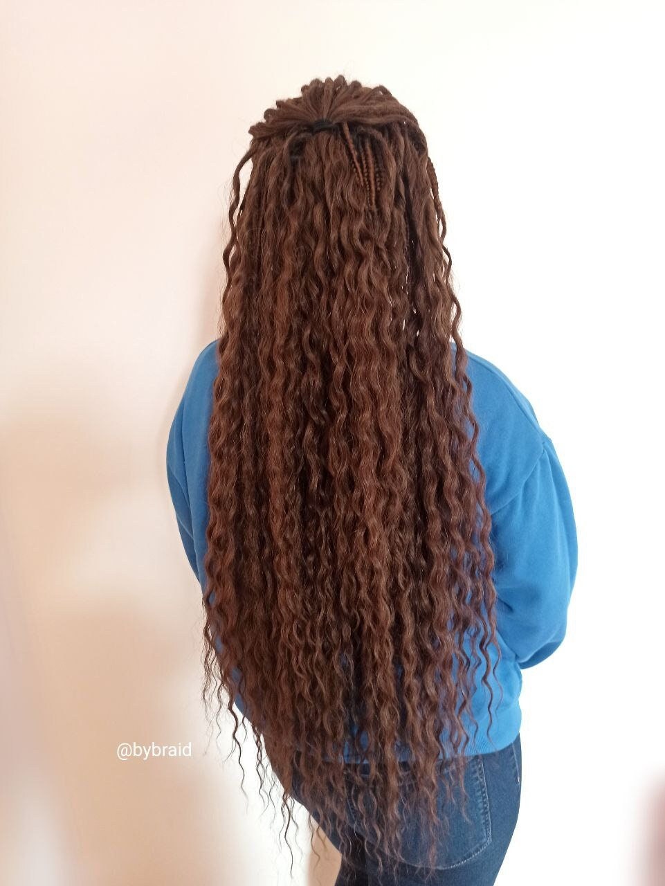 Lockige Dreadlock-Erweiterungen Gewellte Locken Lockige Offene Dreads Set von byBraid