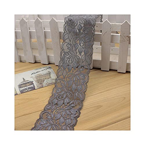 2 Meter/Lots 6,5 cm Weiche elastische Spitzenband Band DIY Handgemachtes Kleid Nähen & Gewebe Handwerk liefert Weiß Schwarz Spitze Trimmen,Grey von bzcemind