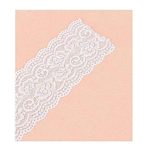 2 yards 10 cm weiße schwarze breite elastische spitze stoffbesatz bibbons verschönerung handgefertigte nähen tuch haarband bogen diy zubehör,White 2yards von bzcemind