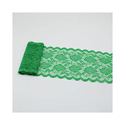 2 yards elastische spitze band boden blumen trim 150mm breite stickerei spitze stoff zugeschnitten für hochzeitskleid nähen diy handwerk,green von bzcemind
