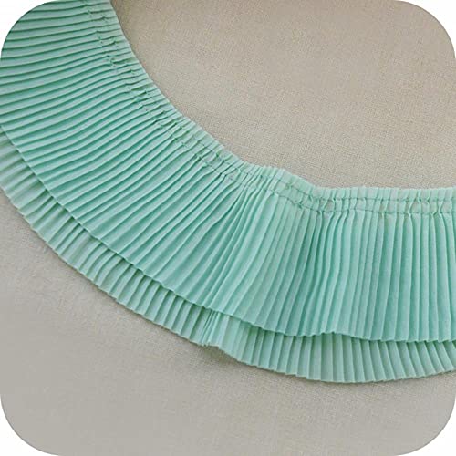 5 Meter/los 6,5 cm Chiffon Plissee Spitze Trim DIY Bekleidung Nähen Stoff Spitze Ribbon Kleid Hemden Home Textil Dekoration Spitzenband,Mint Green von bzcemind