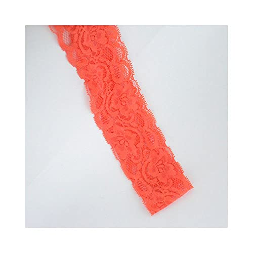 5 meter/los 5 cm 2 zoll weiche elastische dehnungsgemäße gestrickte spitzenband für handgefertigte handwerk liefert diy bekleidung nähen stoff spitzenbesatz,Orange von bzcemind