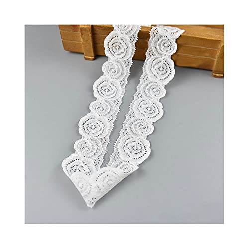 5 yard/lot Weiße elastische Spitzenband-Zierleisten Unterwäsche Spitzenbesatz gestickt für Nähende Dekoration Spitze Stoff,NO 26 3.6CM 1.44inch von bzcemind