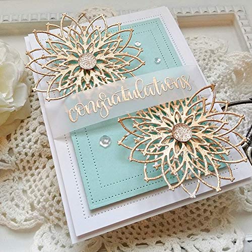 cA0boluoC Stanzschablone, Blumen-Stanzform für DIY Handwerk Scrapbooking Karten machen Album Geschenk-Box Dekoration, Prägeschablone Metall silber (Blumen) von cA0boluoC