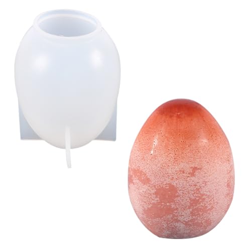 2 Stück Gießform Ostern Ei,3D Ei Silikon Fondantform,Ostern Schokoladen Ei Form,Silikon-Ostereier-Epoxidharz-Formen,für DIY Seife, Kerzen,Aromatherapie Kerze von cailiya