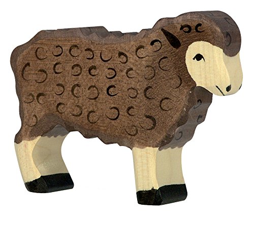 Schaf schwarz Bauernhof Holzfigur Holzspielzeug von Holztiger mit Palandi® Sticker von cama24com