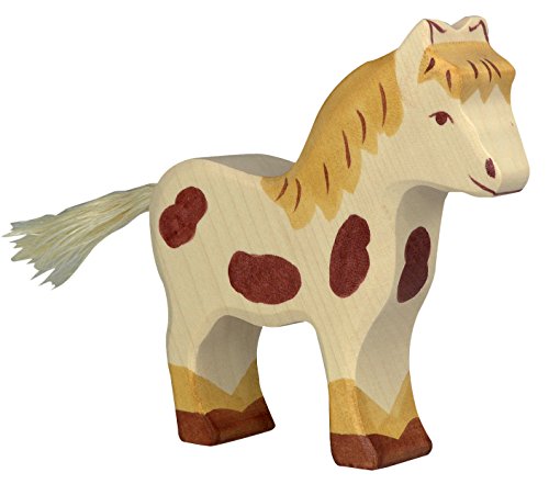 cama24com Pony Bauernhof Holzfigur Holzspielzeug von Holztiger mit Palandi® Sticker von cama24com