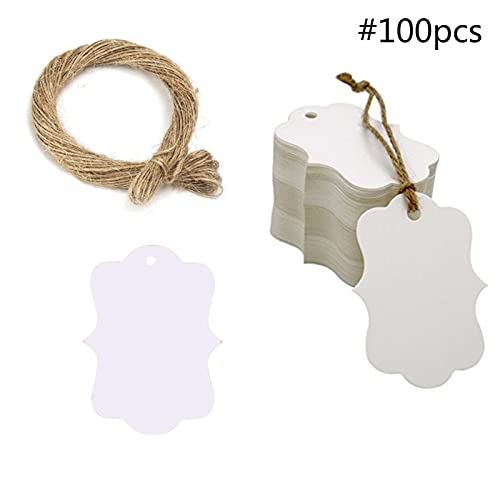 100 Stück/Set Geschenketiketten mit Schnur für Geburtstag, Weihnachten, Hochzeit, Party von carotoe