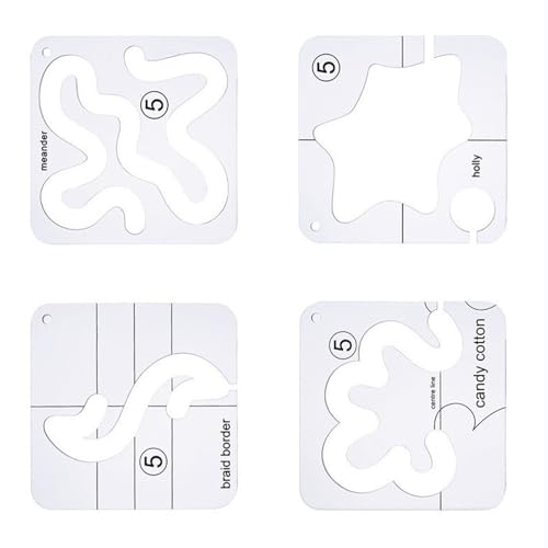 Professionelle Quilt-Vorlagen, transparent, Acryl, Quilt-Lineal, Freemotion, Quilt-Schablonen zum Nähen, Patchwork, 4 Stück Professionelle Quilt-Vorlagen, transparent, Acryl, Quilt-Lineal, Freemotion, Quilt-Schablonen zum Nähen, Patchwork, 4 Stück von carotoe