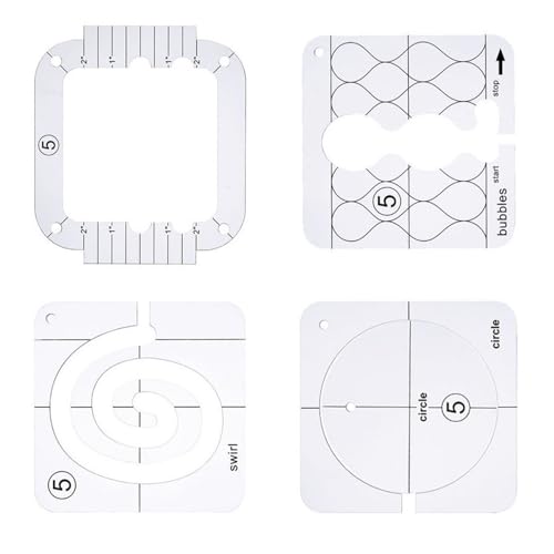 Professionelle Quilt-Vorlagen, transparent, Acryl, Quilt-Lineal, Freemotion, Quilt-Schablonen zum Nähen, Patchwork, 4 Stück Professionelle Quilt-Vorlagen, transparent, Acryl, Quilt-Lineal, Freemotion, Quilt-Schablonen zum Nähen, Patchwork, 4 Stück von carotoe