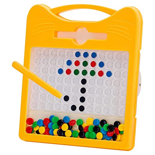 carrub Magnetische Zeichentafel für Kinder, mit bunten Perlen und Zeichenstift, für Kinder und Kleinkinder von 3–5 Jahren von carrub