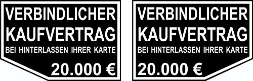 Aufkleber Verbindlicher Kaufvertrag 2er-Set rechts/Links je 65 x 70 mm ~ schneller Versand innerhalb 24 Stunden ~ von carstyling XXL