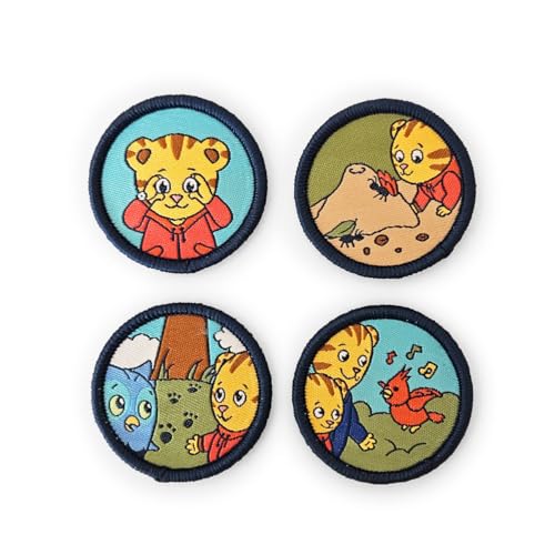 carter joey: Daniel Tiger's Neighborhood Explore Outside Patches, 4 Embroidered Kids Patches, Kids Outdoor Rewards, Toddler Backpack Accessories, Toddler Gifts Ages 3+ von carter joey