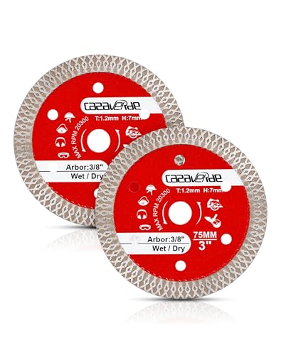 Casaverde Keramikfliesen-Schneidmesser, 75 mm, Diamantklinge für Keramik, Hartporzellan, glasierte Fliesen, Granit, Marmor, 2 Stück von casaverde