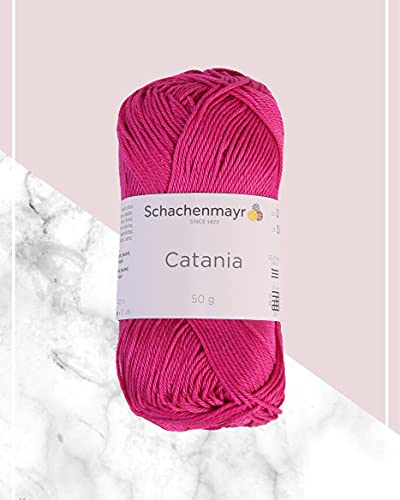 3 Knäuel SMC Catania Originals Baumwollgarn, insgesamt 100% Baumwolle, je 50g/125m, Fine-Sport 2 (9801210-00114 - Fuchsia, 3er Pack) von catania