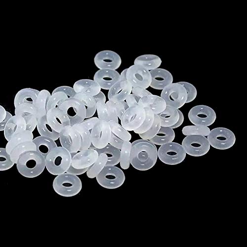 ccHuDE 300 Stück 6 x 2 mm transparente Gummi-Stopper-Perlen, Silikon-Stopper, Abstandsperlen, Endverschluss, Perlen, O-Ringe für Schmuckherstellung, Basteln von ccHuDE