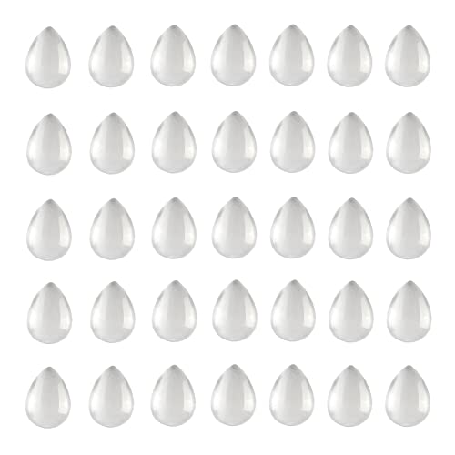 ccHuDE 50 Stück Klarglas-Tropfen-Cabochons, flache Rückseite, Cabochon, halbrund, gewölbt, Cabochon-Fliesen für Anhänger, Schmuck, Halsketten von ccHuDE