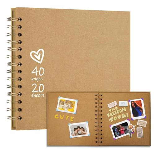 Fotoalbum Scrapbook, Flexible Scrap Book Scrapbooking Supplies, 360 Grad Rotation Archival Page Photo Album for Anniversaries, Family Memories, 6.97x6.97x0.39 Inches von ccuzs