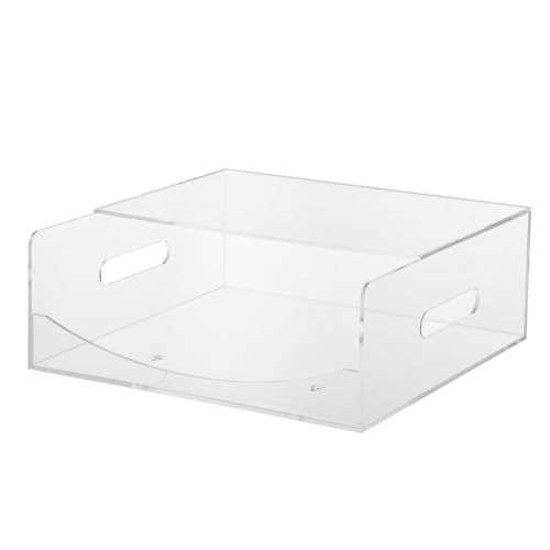 Paper Plate Storage Container, Paper Plate Dispenser, Transparent Plates Holder, Acrylic Kitchen Organizer 11.2 x 11.2 x 4.3"/28.4 x 28.4 x 10.9cm for Home Kitchen Cabinets von ccuzs