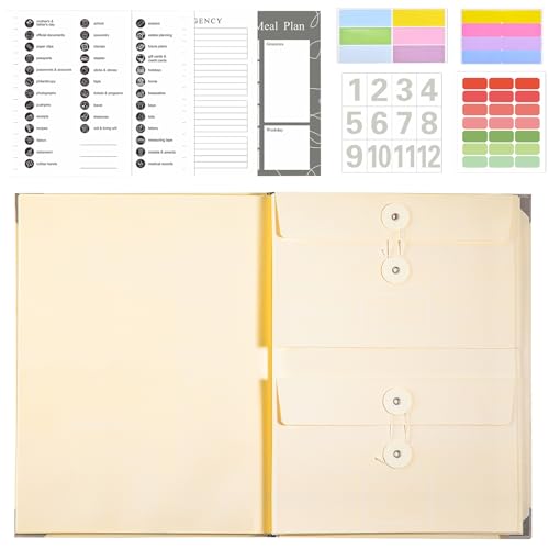 Portable Folio Document Organizer, Lightweight Storage Binder, Professional Document Organizer, Large Capacity Binder Organizer 12.88x11.1x0.6" for Photos, Briefs, Papers, Dateien (Khaki, Blau, Pink) von ccuzs