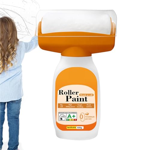 Wall Repair Paste Roller, 500g Odorless Water-Based Paint, Small Rolling Brush for Drywall Touch-Ups, Easy Application White Repair Paint for Home and Walls von ccuzs